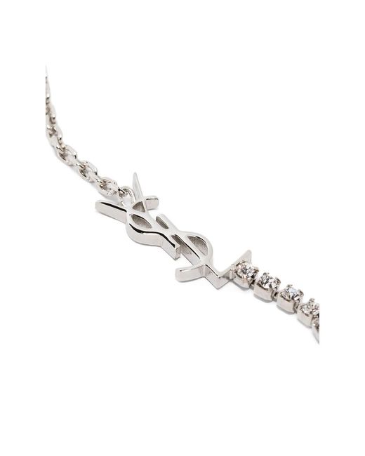 Saint Laurent Metallic Cassandre-Charm Chain-Link Bracelet for men