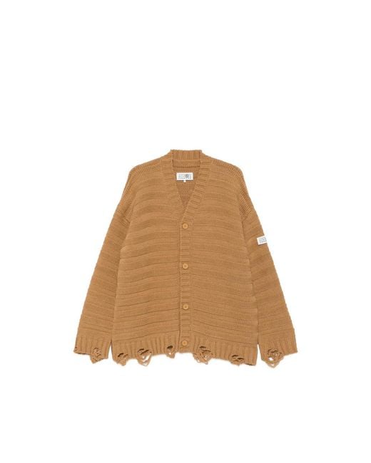 MM6 by Maison Margiela Brown Wool Cardigan for men