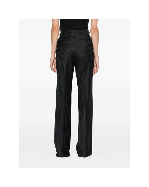 Tom Ford Black Pinstripe-Pattern Tailored Trousers