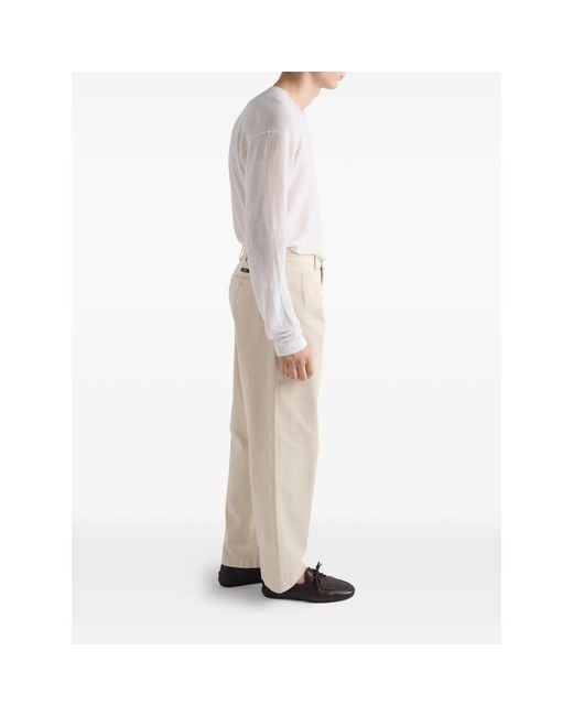 Prada Natural Neutrals Trousers for men