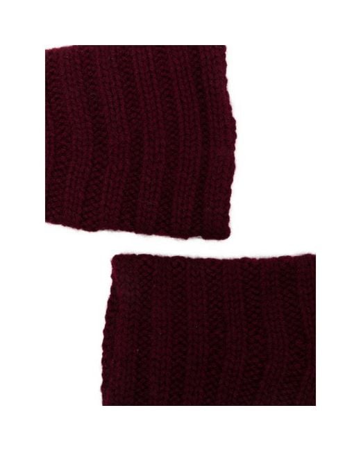Lisa Yang Purple Ribbed-Knit Fingerless Gloves