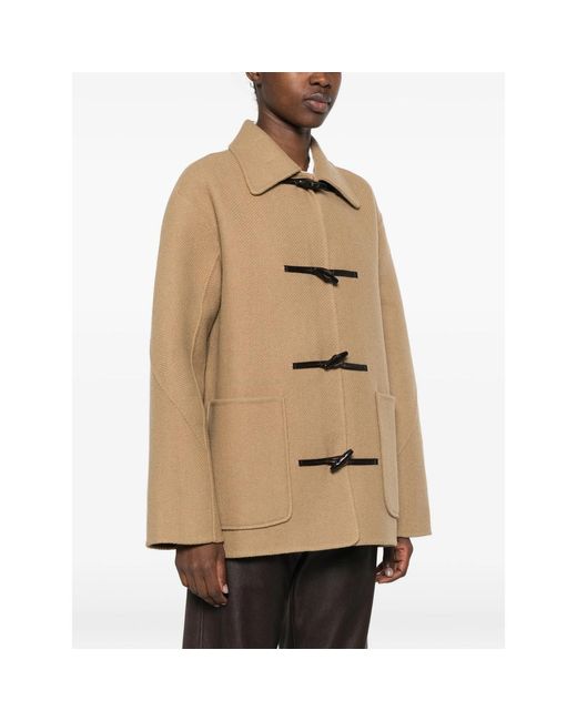 LAMRONS Natural Toggle-Fastening Coat