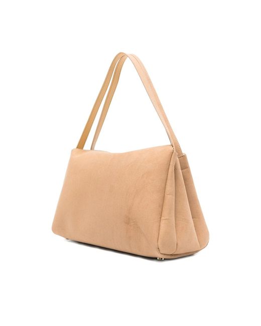 The Moire Natural Flap-Closure Tote Bag