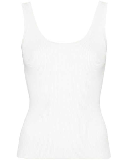 Zimmermann White Halliday Ribbed Tank Top
