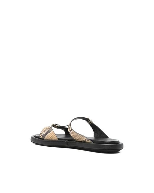 Poeve Black Buckle Sandals