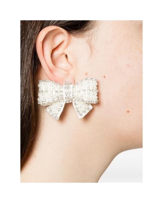 Self-Portrait White Earrings