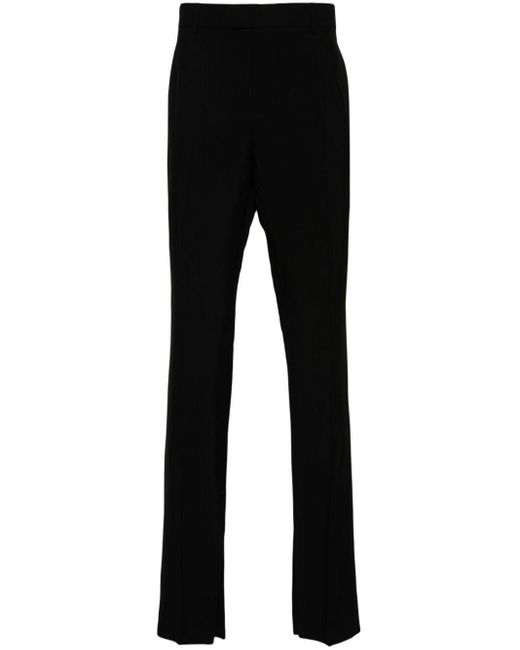 Ann Demeulemeester Black Pressed-Crease Straight Trousers for men