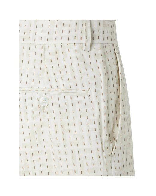 Fendi White Neutrals Trousers for men