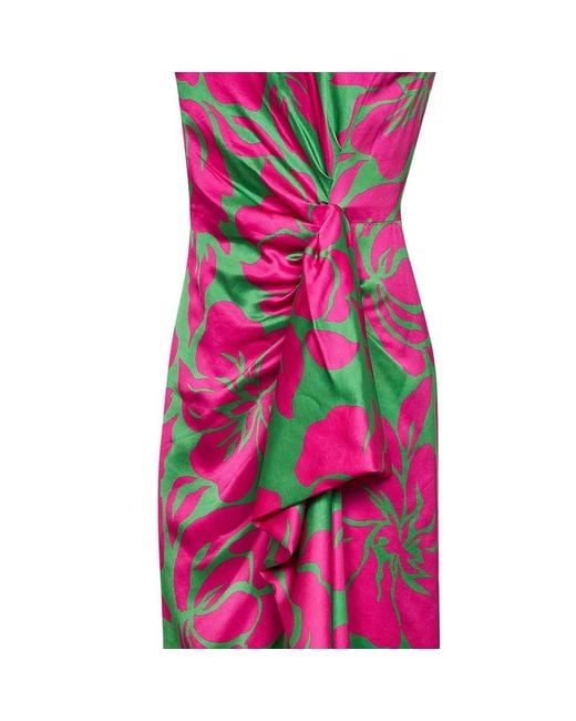 Dries Van Noten Pink Ruffled-Detail Floral-Print Dress