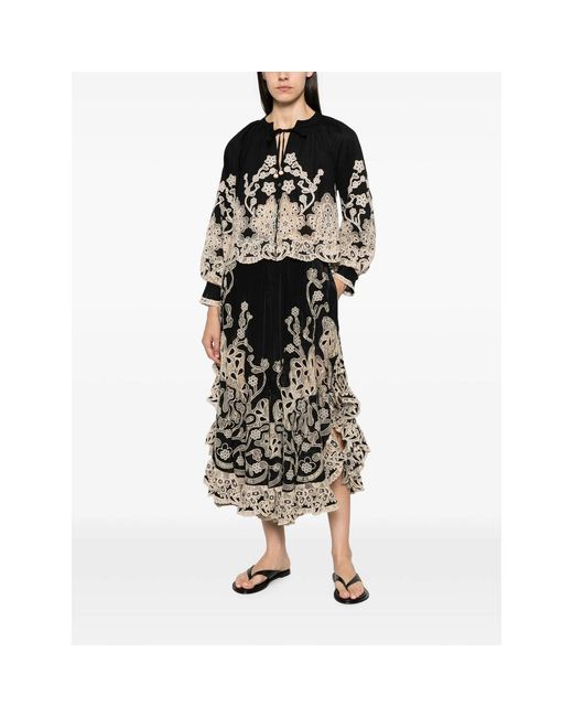 Sea Black Gracelyn Lace-Trimmed Trousers