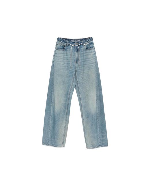 Alexander Wang Blue Elasticated-Waistband Jeans