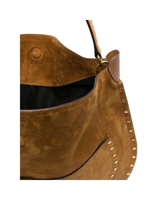 Isabel Marant Brown Oskan Studded-Design Shoulder Bag