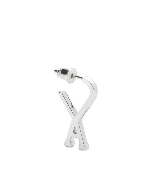 AMI White Brass Small Ami De Coeur Hoops