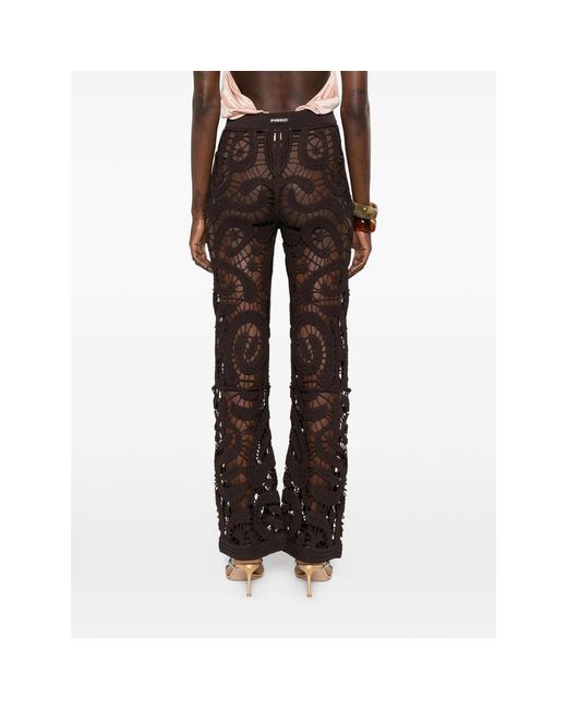 Pinko Black Crochet Knit Elasticated Waistband Trousers