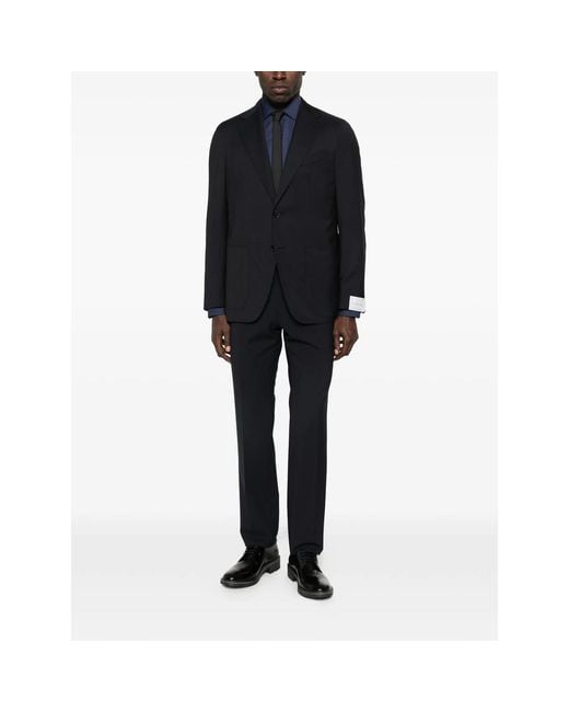 Caruso Black Aida Notched-Lapel Blazer for men