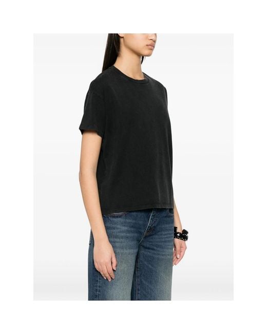 Majestic Filatures Black Logo-Embroidered T-Shirt