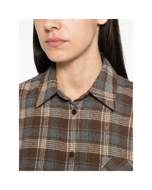 ELEH Brown Checked Chest-Pocket Shirt