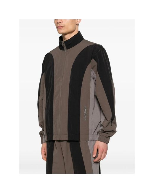 Awake Couture Black Colour-Block Zip-Up Jacket for men