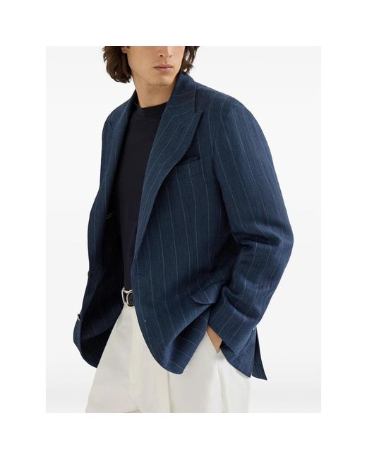 Brunello Cucinelli Blue Jackets for men