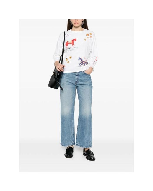 Mother Blue Straight Fit Jeans