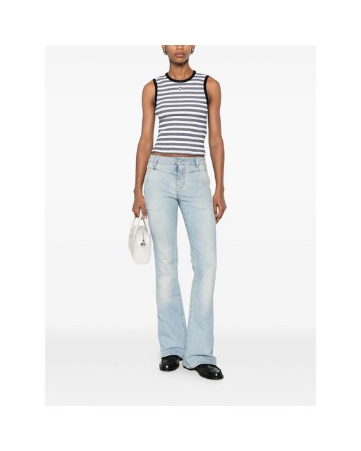 Amiri Black Striped Ribbed-Knit Tank Top