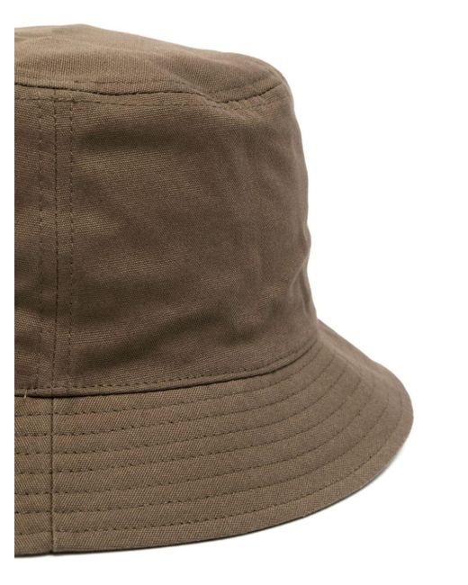 Stone Island Brown Compass-Motif Cotton Bucket Hat for men