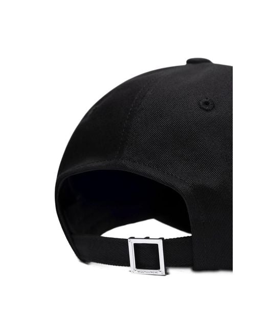 Wooyoungmi Black Embroidered-Logo Baseball Cap for men
