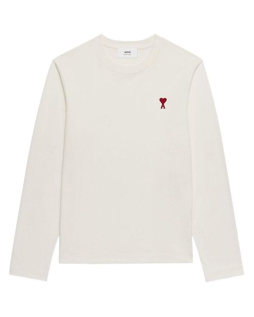 AMI White Ami De Coeur Cotton Sweatshirt