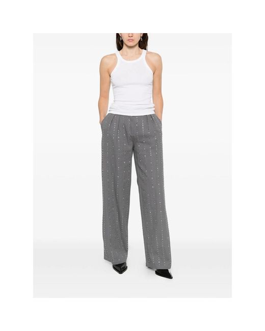 Pinko Gray Wide Trousers