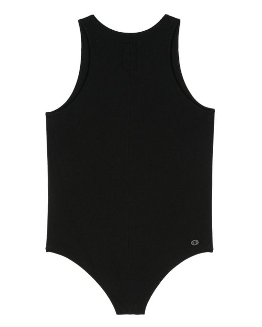 Rick Owens X Champion Black Logo-Embroidered Bodysuit for men