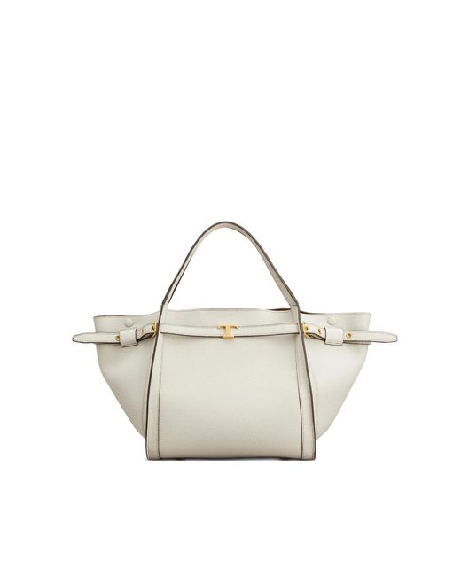 Tod's Natural Small Leather Tote Bag