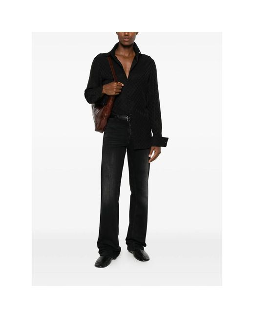 Gucci Black Logo-Pattern Shirt for men