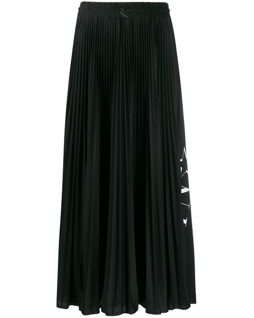 Valentino Black Vltn Star Pleated Skirt