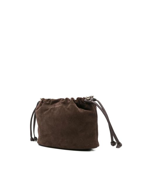 Strathberry Black Suede Clutch