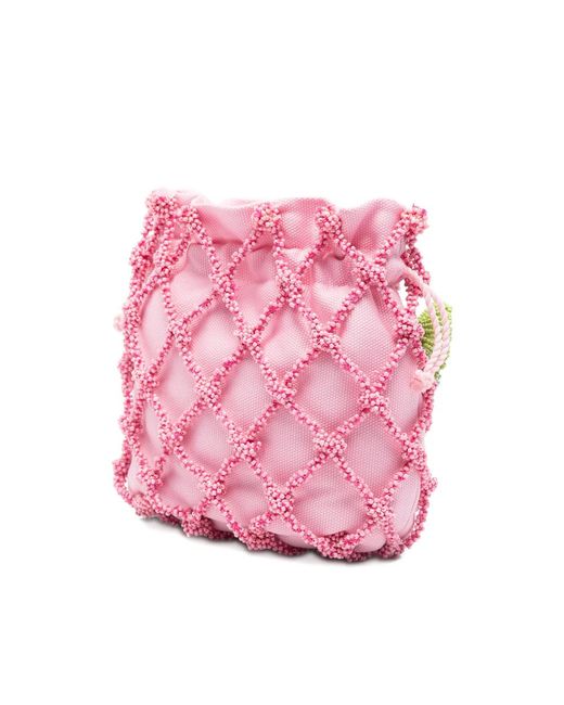 Rosantica Pink Selene Marea Beaded Appliqué Cross Body Bag
