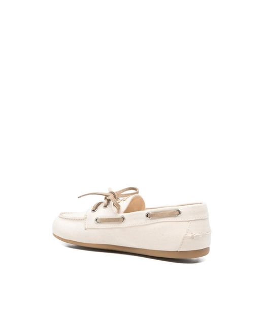Miu Miu White Lace-Up Boat Shoes