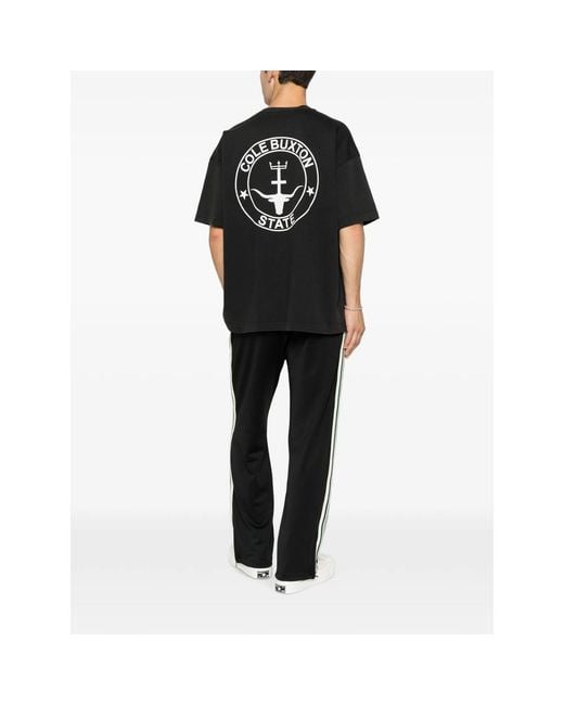 Cole Buxton Black Logo-Print Cotton T-Shirt for men