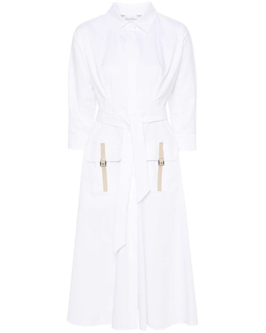Max Mara White Sibari Midi Shirt Dress