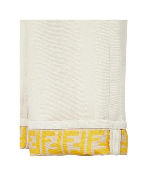 Fendi White Wide Jeans
