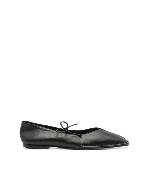 Alohas Black Sway Leather Ballerina Shoes