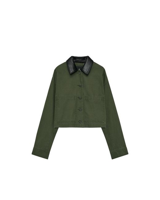 Anine Bing Green Yuma Cropped Jacket