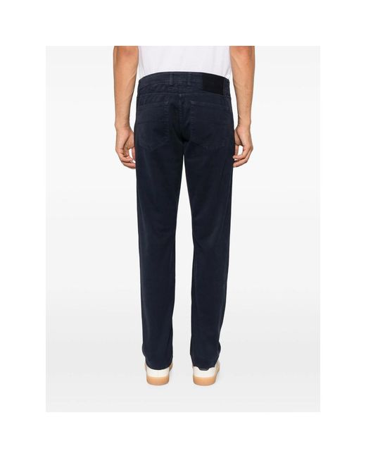 Tramarossa Blue Michelangelo Logo-Patch Trousers for men
