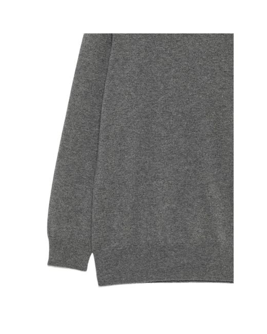 Malo Gray High-Neck Cashmere Sweater