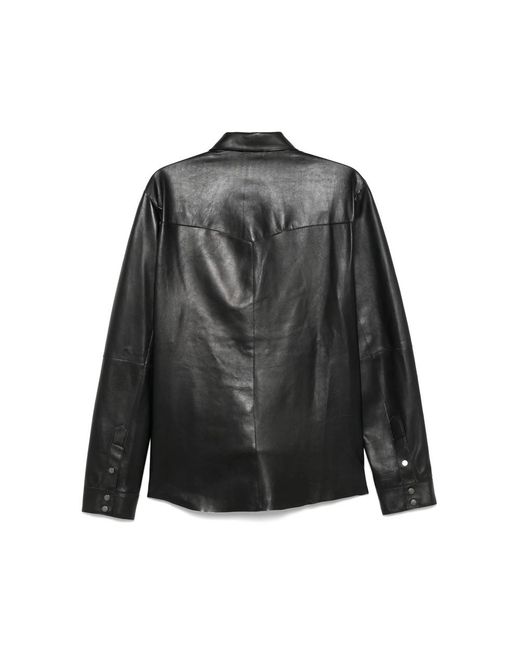 Eraldo Black Leather Shirt for men