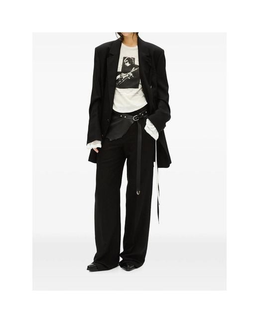 Ann Demeulemeester Multicolor Floor Curved-Hem T-Shirt