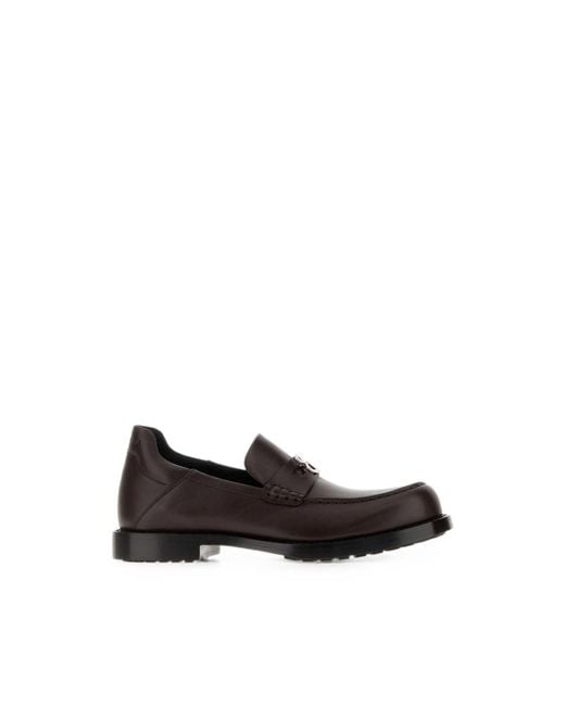 Balenciaga Black Comfy Logo-Plaque Leather Loafers