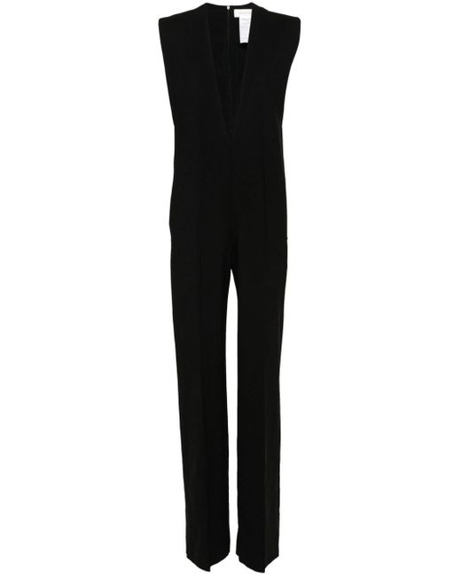Sportmax Black Sleeveless Wide-Leg Jumpsuit