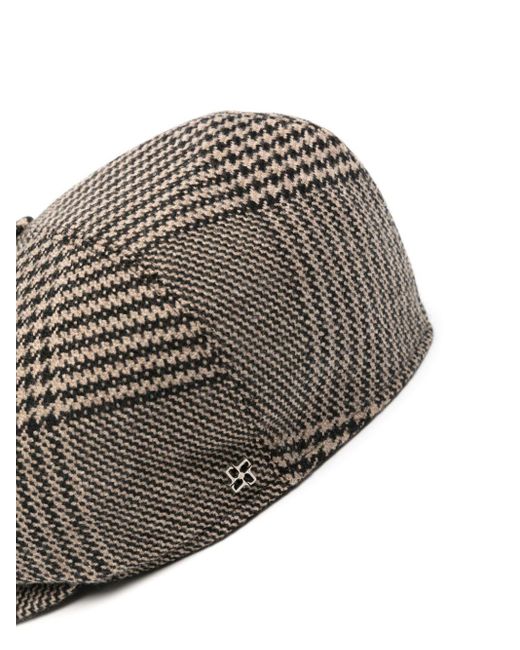 Tagliatore Gray Houndstooth Flat Cap for men