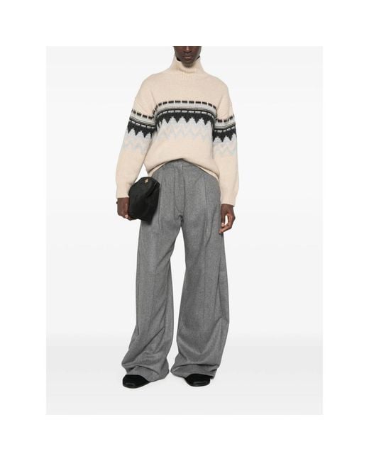 Allude Natural High-Neck Cashmere Sweater