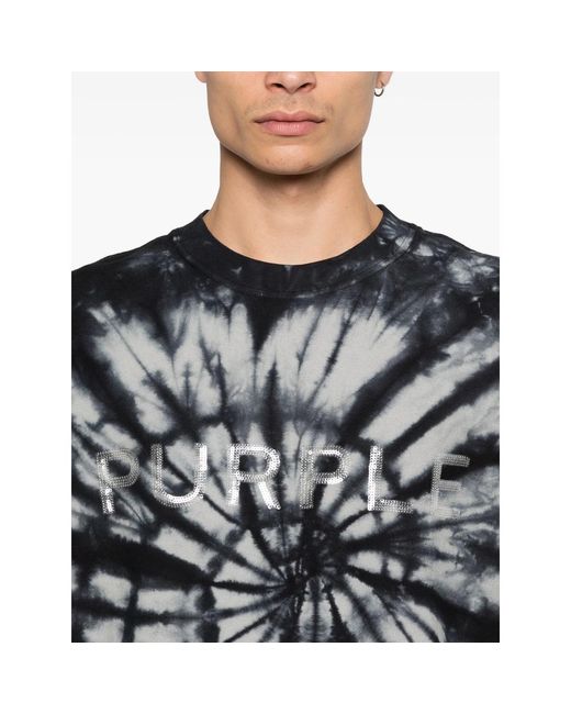 Purple Brand Black Tie Dye T-Shirt for men